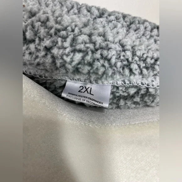 XX-Large Women’s Gray Black Thin Zip-Up Sherpa Vest w/ Two Front Pockets - Picture 6 of 6